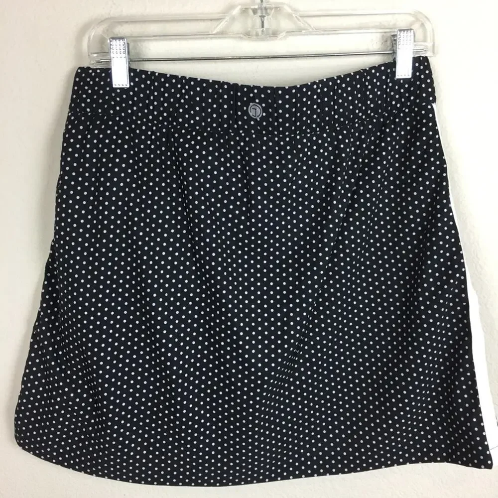 Talbots Black & White Dotted Golf Tennis Athletic  Skort Medium